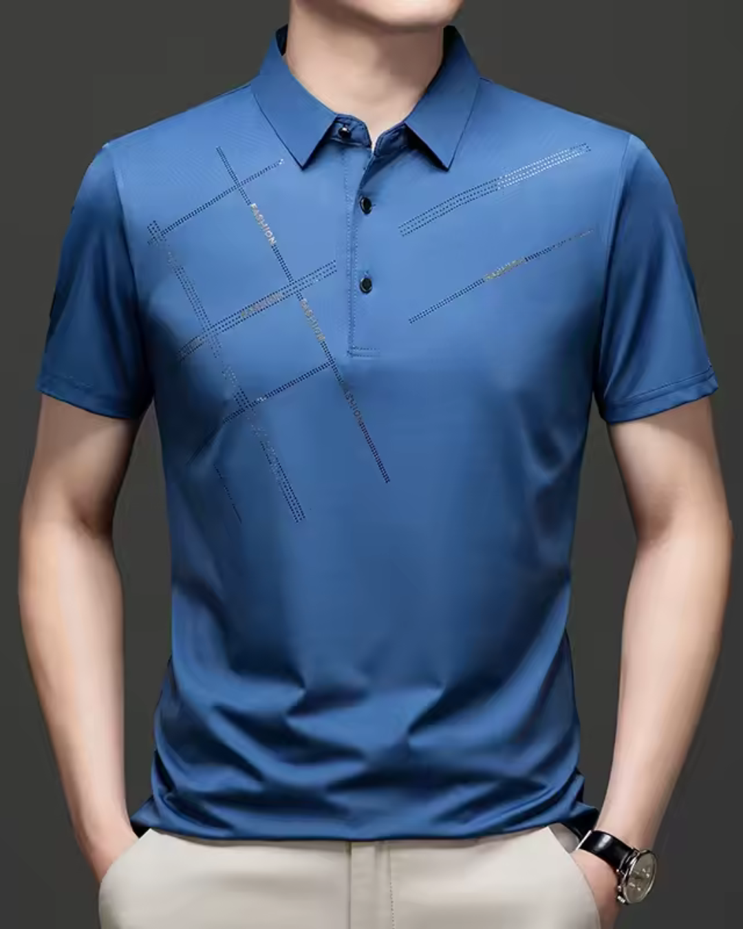 Camisa casual de manga curta para homem em tecido fino