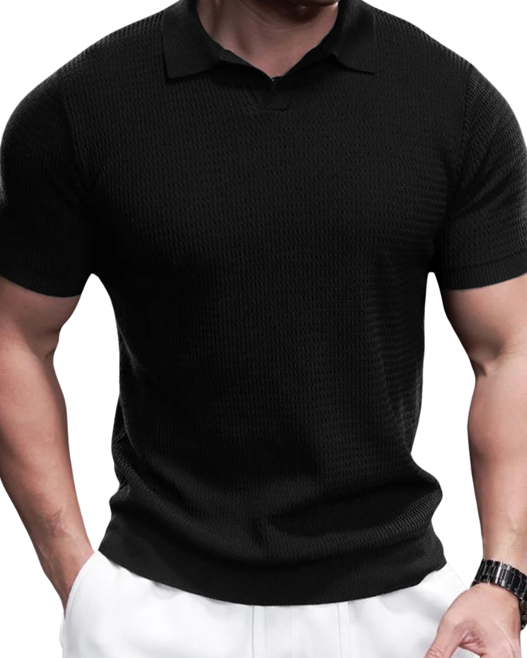 Camisa Polo Masculina em Malha Jacquard Estilo Moderno e Conforto Superior