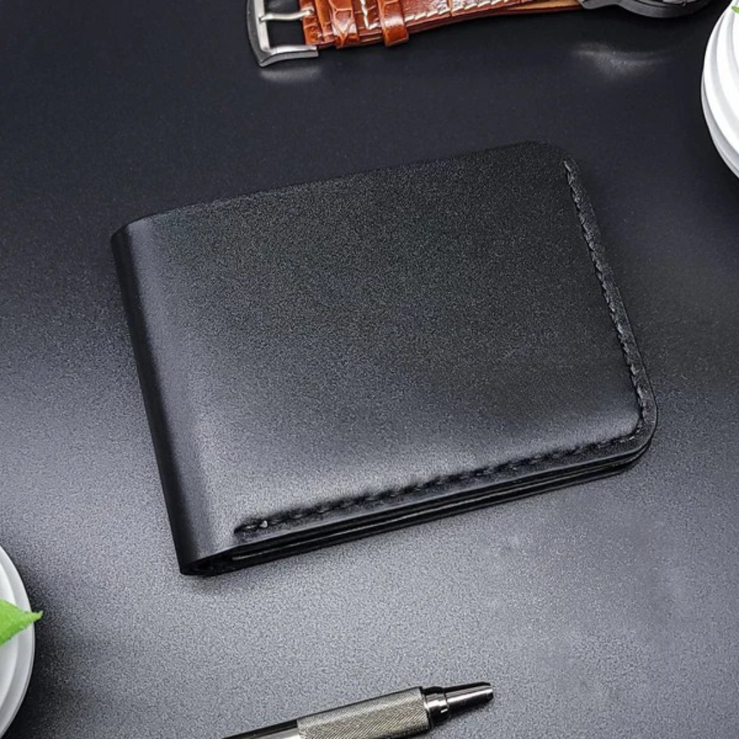 Carteira de Couro com Design Elegante e Costura Reforçada