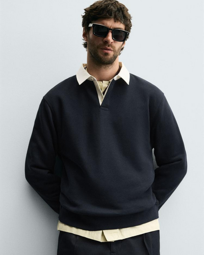 Camisola casual masculina de manga comprida