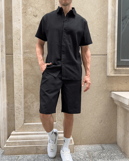 Conjunto de duas peças em tecido respirável para homem