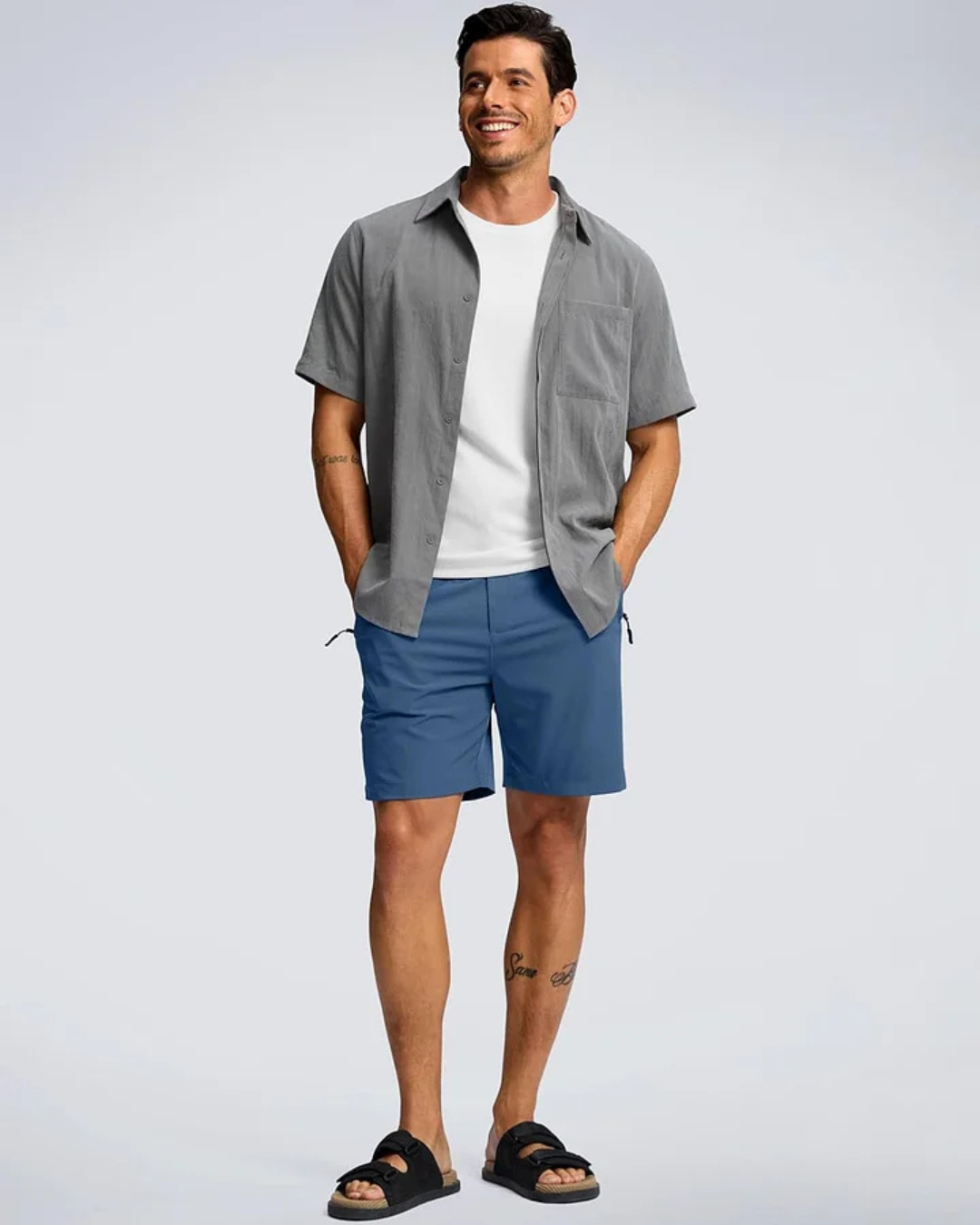 Calções de tecido respirável e impermeável para homem