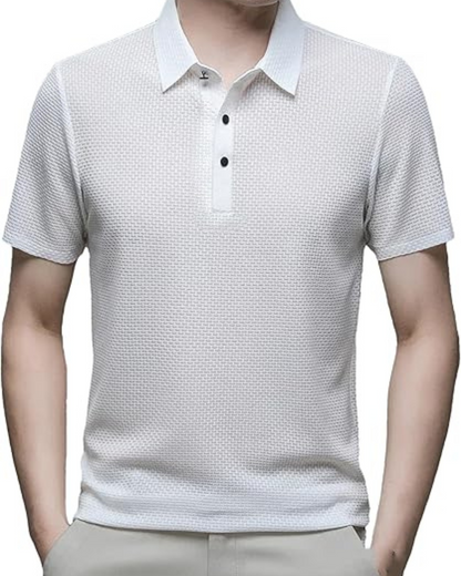 Camisa Pólo de Seda Premium com Estilo Minimalista
