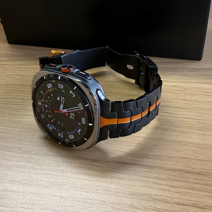 Relógio Desportivo com Bracelete em titânio Estilo Futurista e Funcional