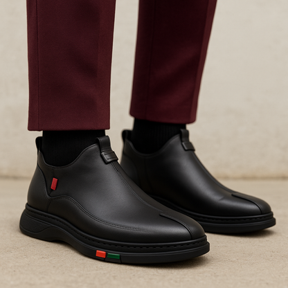 Sapatos de Couro com Estilo e Suporte Ortopédico para Homem