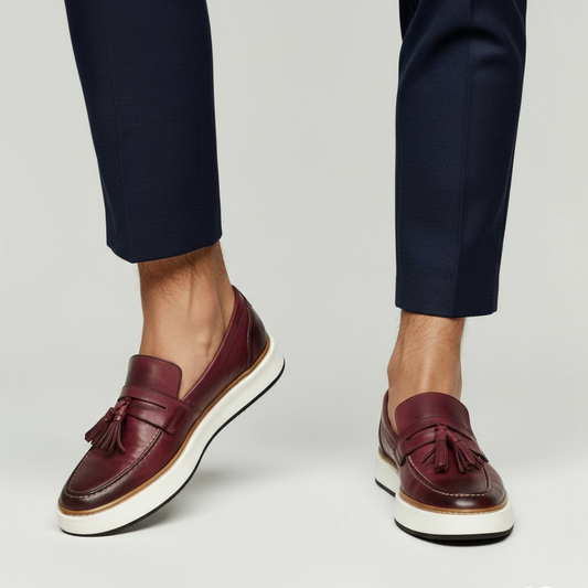 Sapatos mocassim elegantes para homem