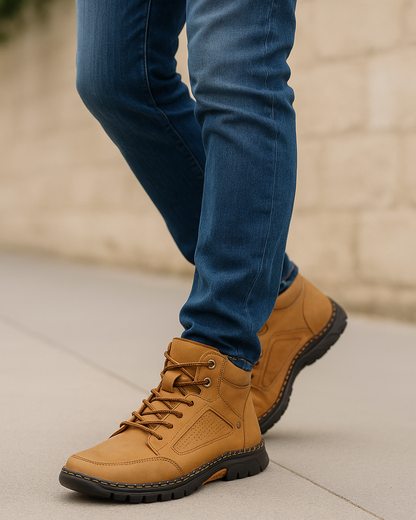 Bota Casual Masculina com Solado Antiderrapante e Detalhes Artesanais
