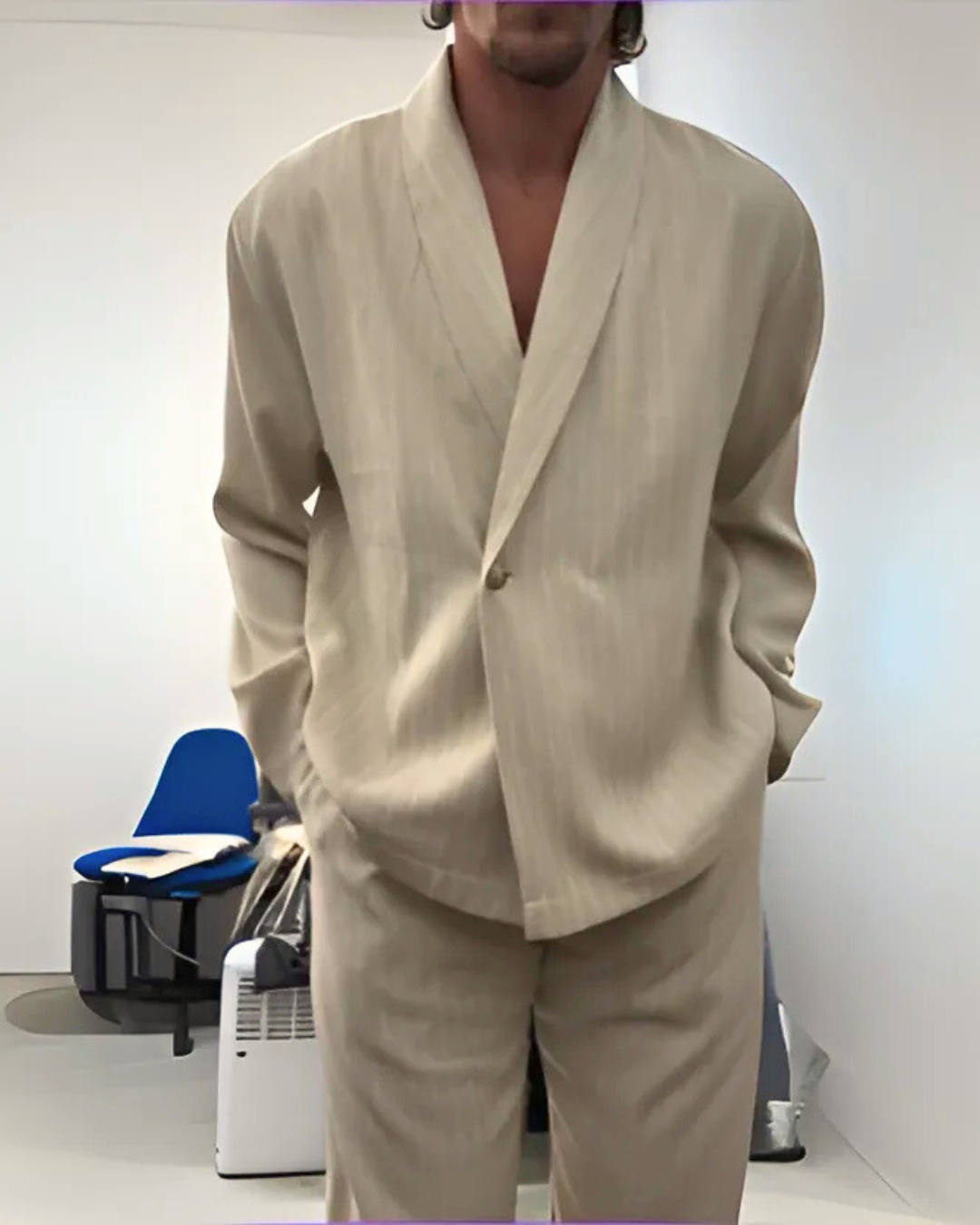 Conjunto casual solto em linho