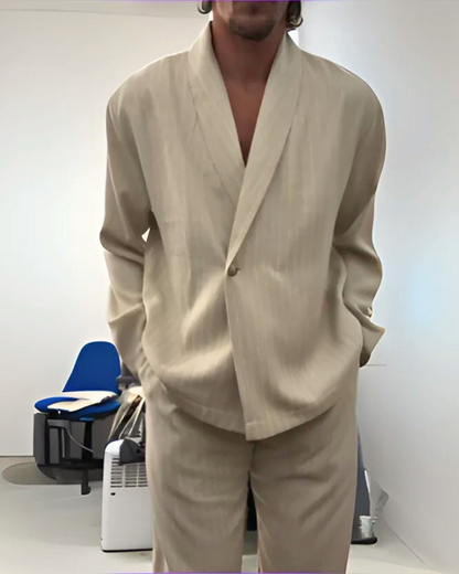 Conjunto casual solto em linho