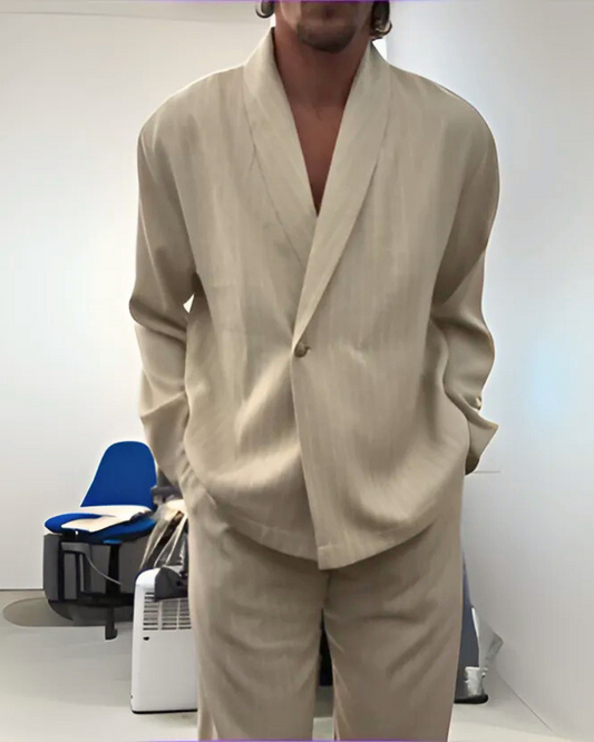 Conjunto casual solto em linho