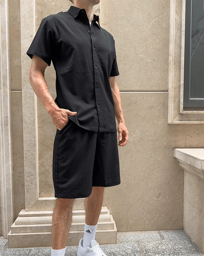 Conjunto de duas peças em tecido respirável para homem