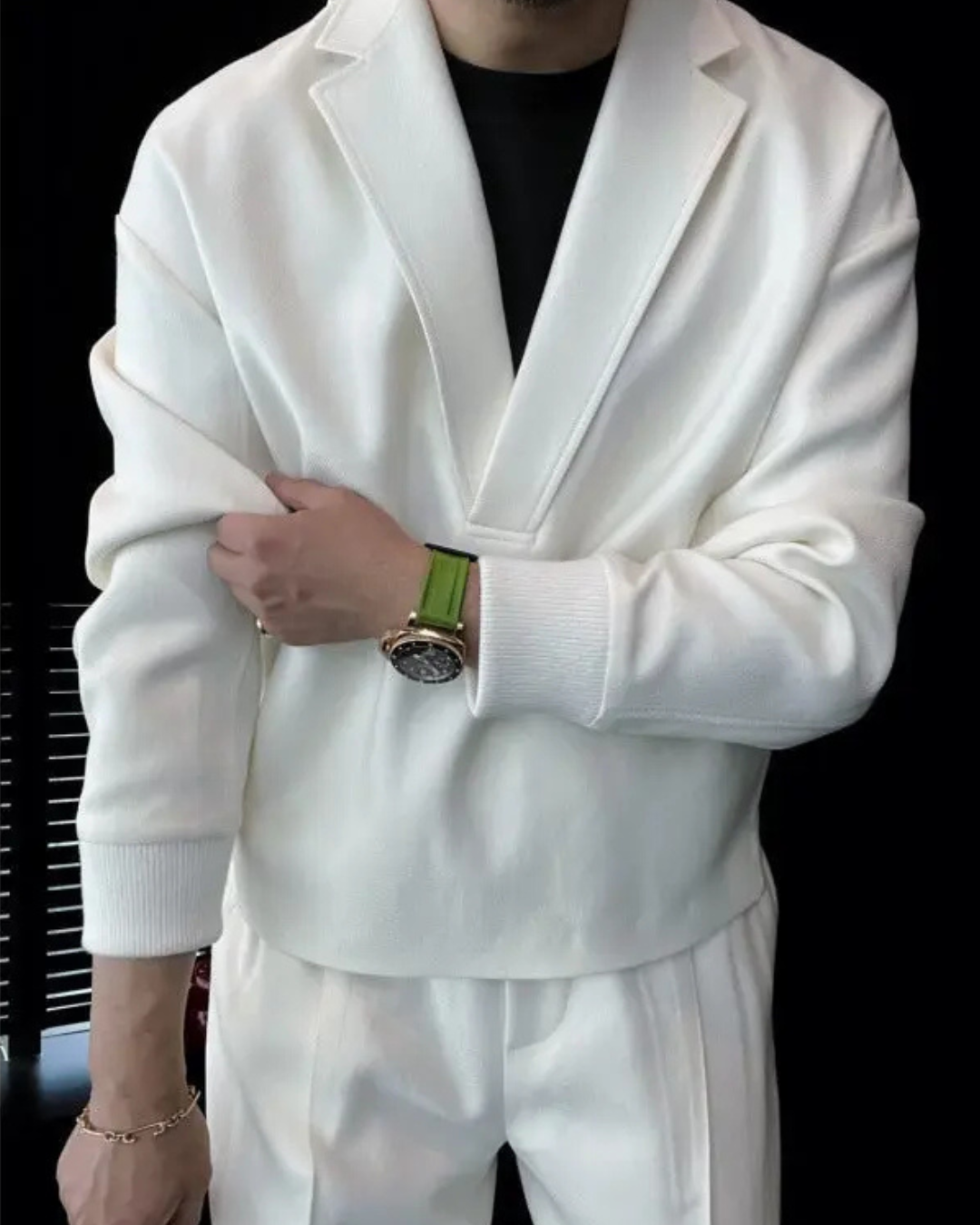 Conjunto de camisola e calças casual para homem