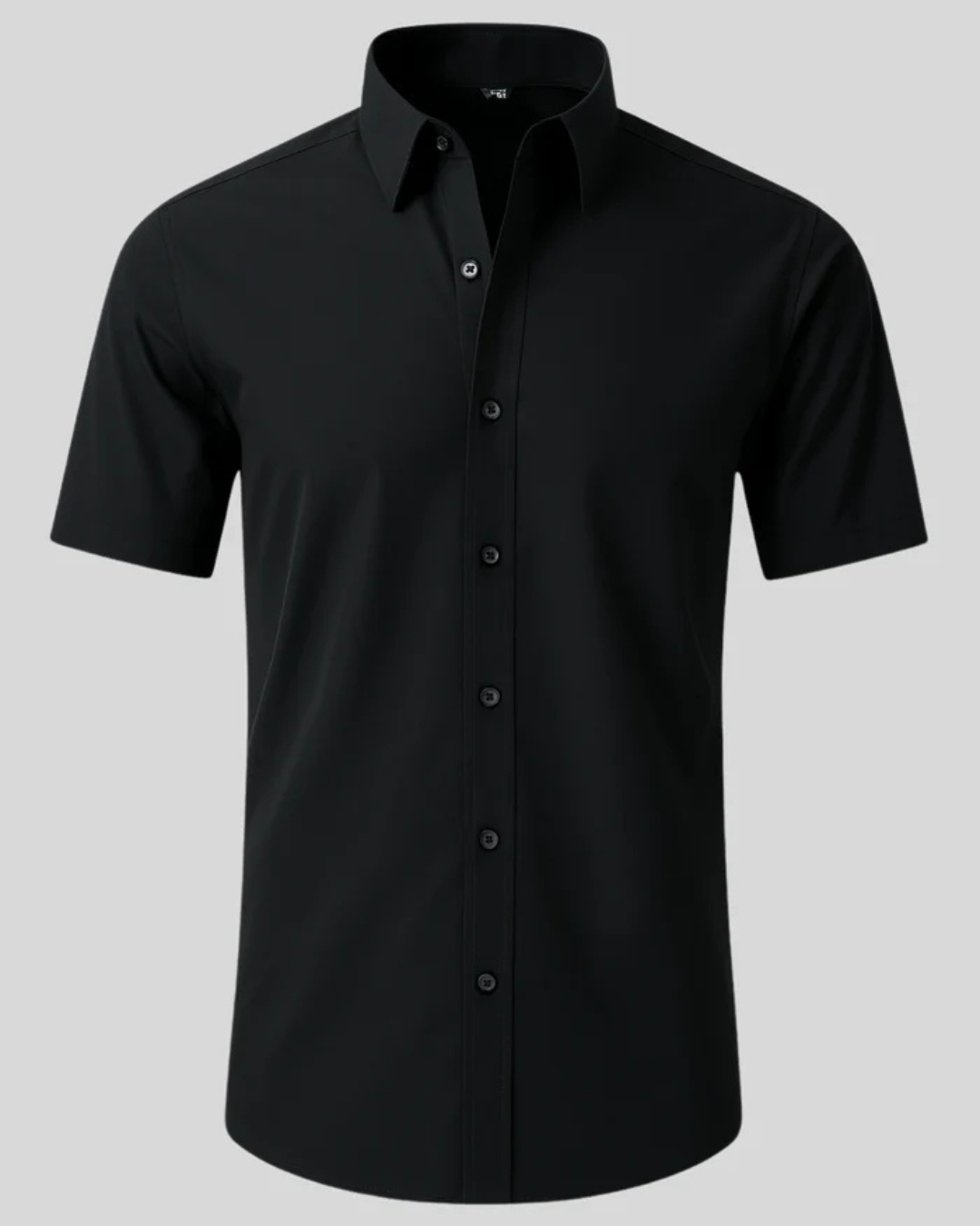 Camiseta elástica com botões e manga curta