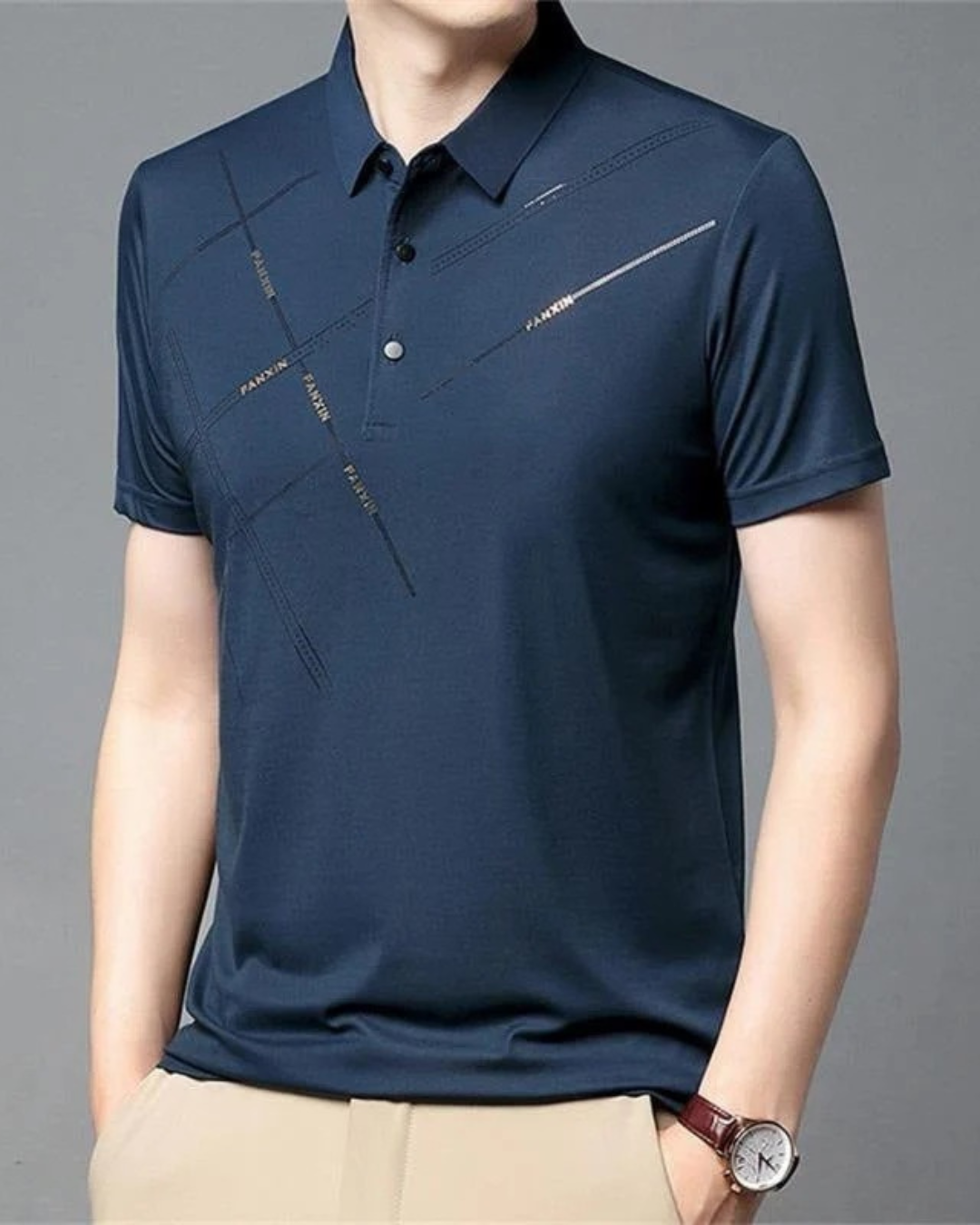 Camisa casual de manga curta para homem em tecido fino