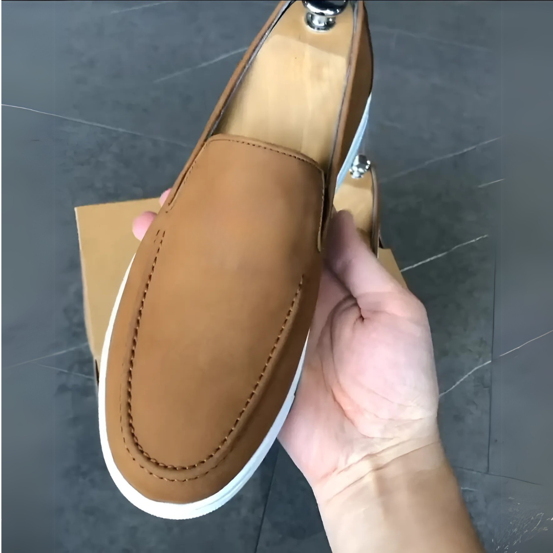 Sapatos Casuais Clássicos de Camurça Feitos à Mão para Homem