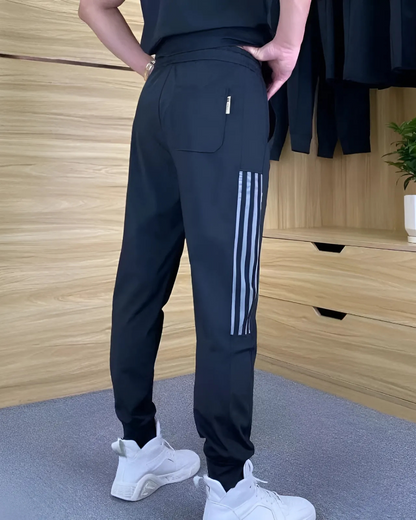 Conjunto de 2 peças para homem com camisola de manga curta e calças altamente elásticas