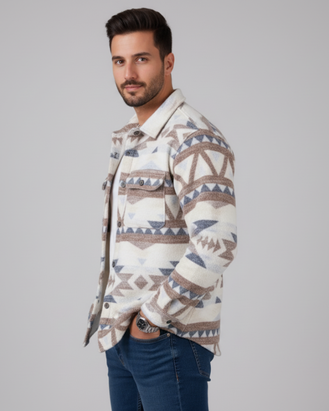 Casaco para homem com estampado em mosaico