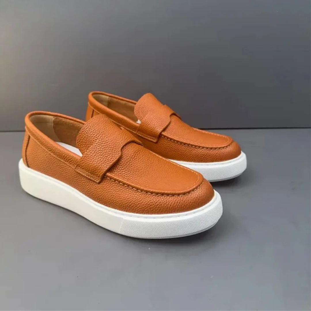 Mocassins casuais ergonómicos em pele para homem