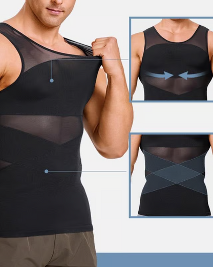 Camiseta Masculina Modeladora com Malha Elástica Suporte e Estilo num Só Produto