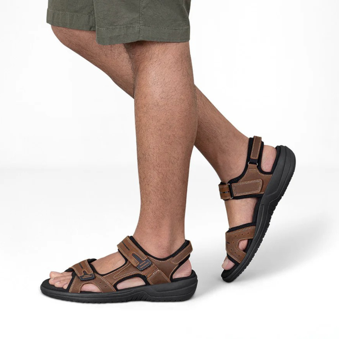 Sandálias ortopédicas para homem com fecho de velcro e sola antiderrapante