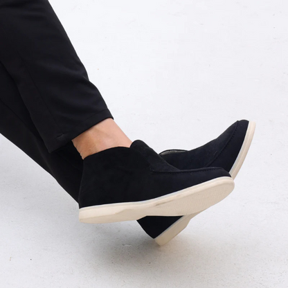 Sapato Casual com Design Sem Atacadores e Acabamento em Camurça para Homem