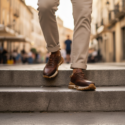Sapato formal com estilo desportivo e sola dura para homem