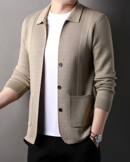 Camisola de malha com gola em V para homem