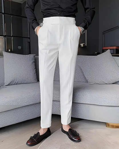 Calças Casuais em Cores Lisas de Homem