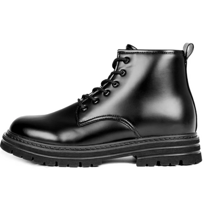 Botas de Couro de Biqueira Redonda para Homem