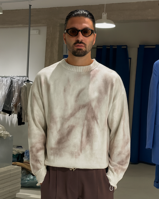 Casaco de malha com design moderno para homem