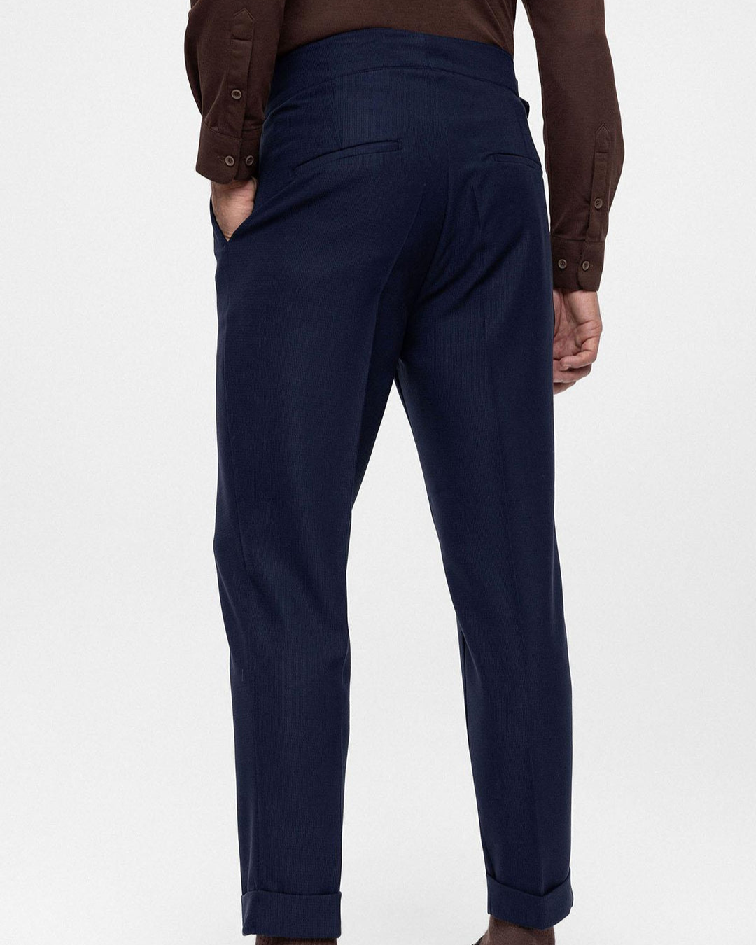 Calças de Pinças de Algodão de Linho de Qualidade Superior para Homem