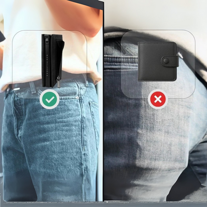 Carteira minimalista com proteção RFID e extração rápida de cartões