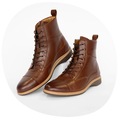 Botas ortopédicas de couro para homem