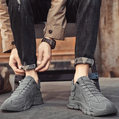 Sapatos casuais antiderrapantes de sola grossa para homem