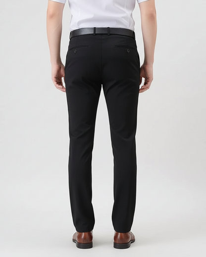 Calças de fato elásticas com forro felpudo para homem