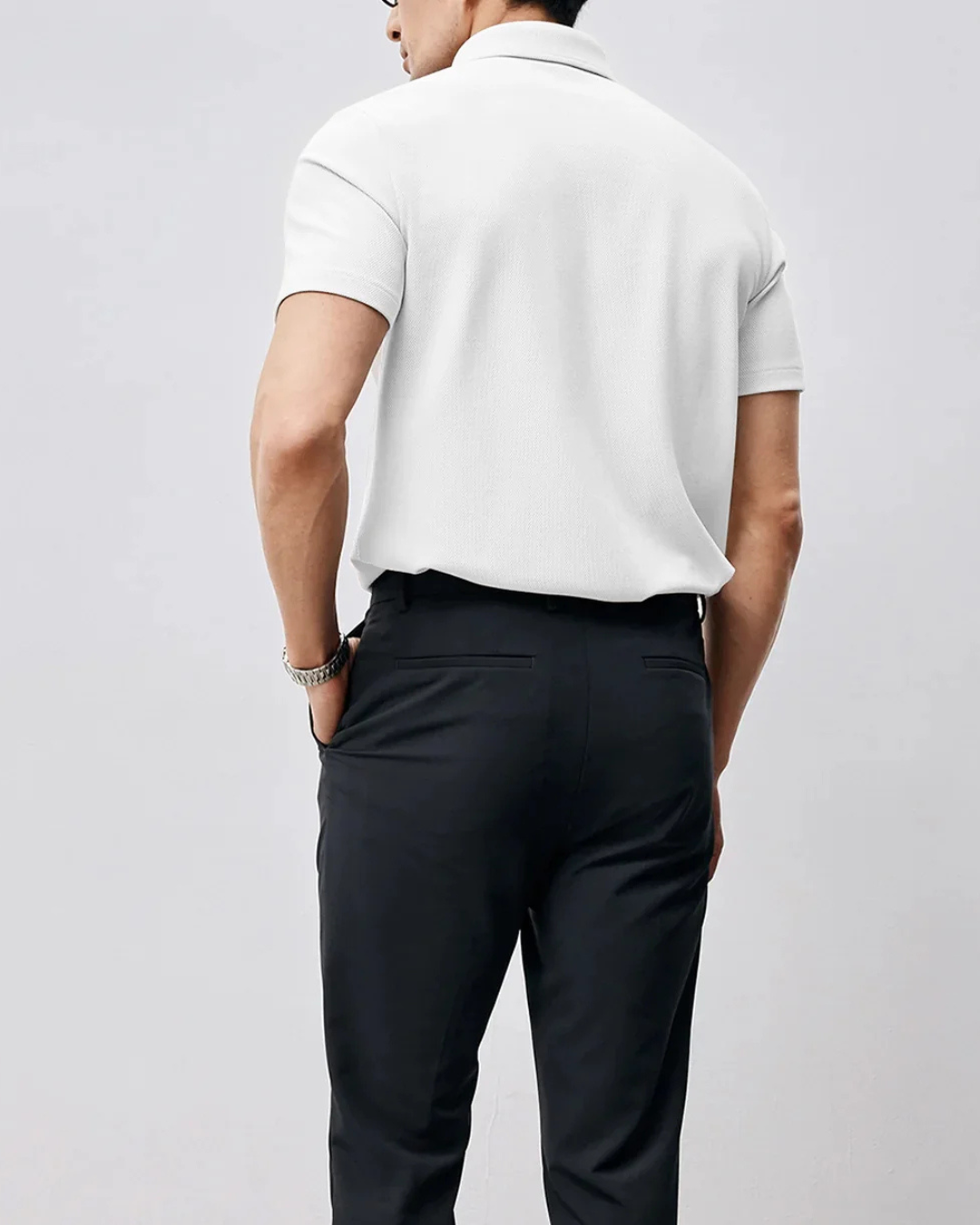 Pólo de Manga Curta em Piqué Respirável para Homen