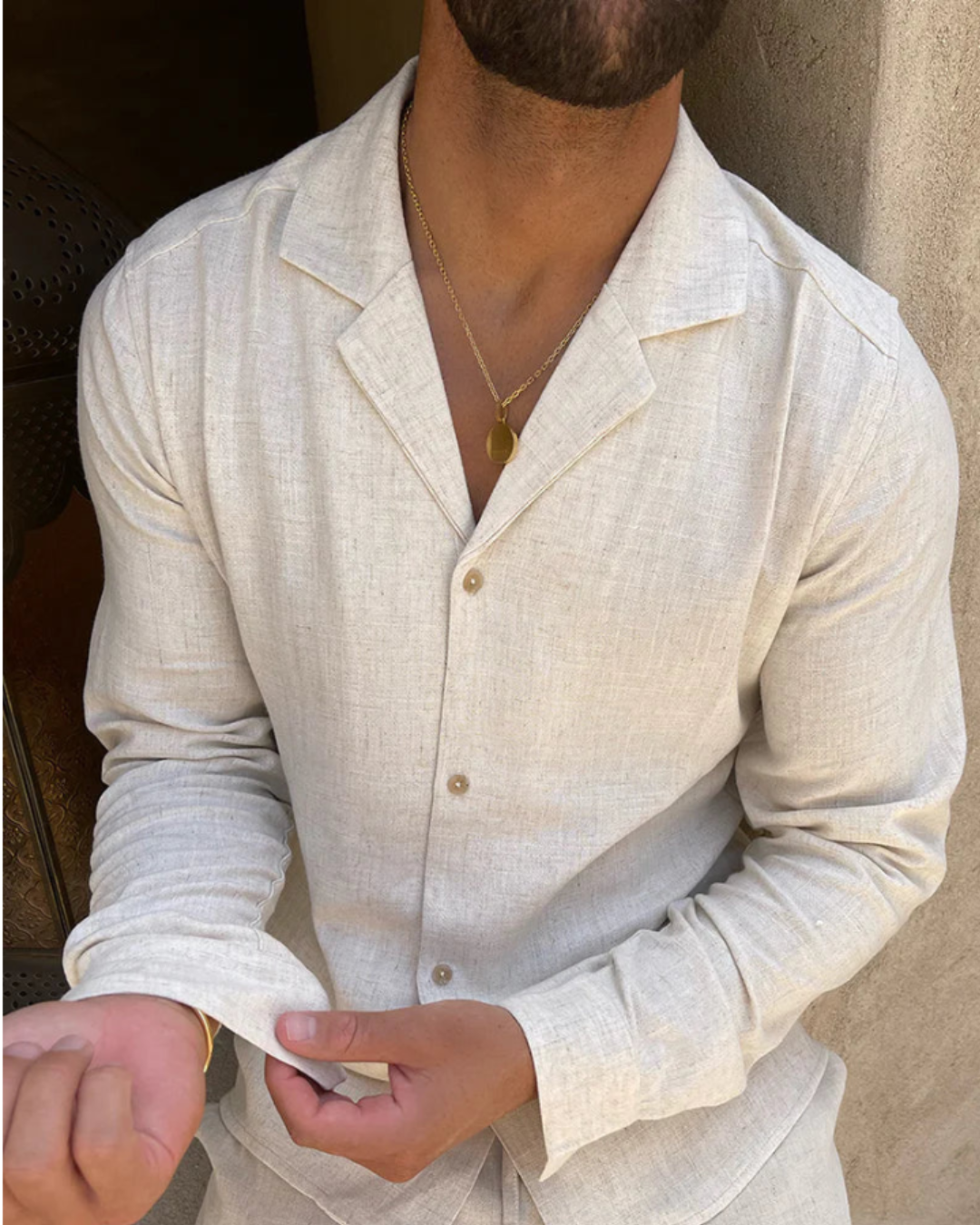 Conjunto Elegante com Acabamento em Linho®