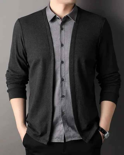 Camisa com Casaco de Malha Preto Integrado para Homem (OFERTA 2X1)