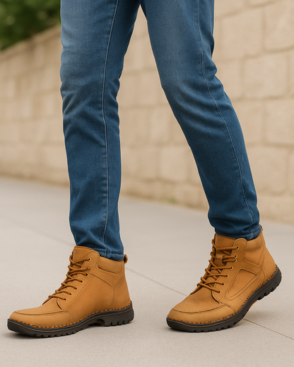 Bota Casual Masculina com Solado Antiderrapante e Detalhes Artesanais