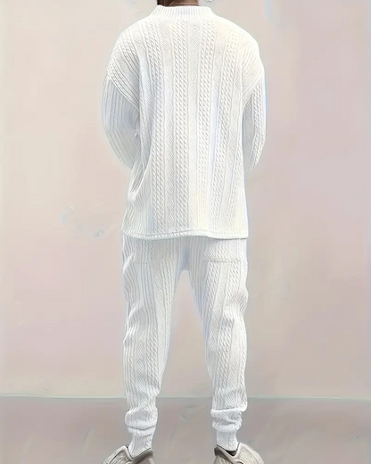 Conjunto de Duas Peças em Tecido com Textura Entrançada e Ajuste Confortável