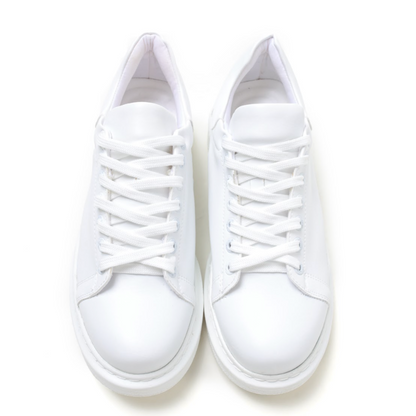 Sapatos Minimalistas em Couro Branca para Homem