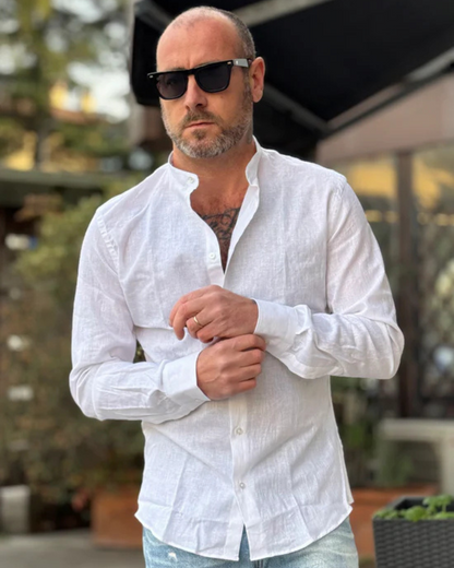 Camisa de Linho com manga comprida para Homem