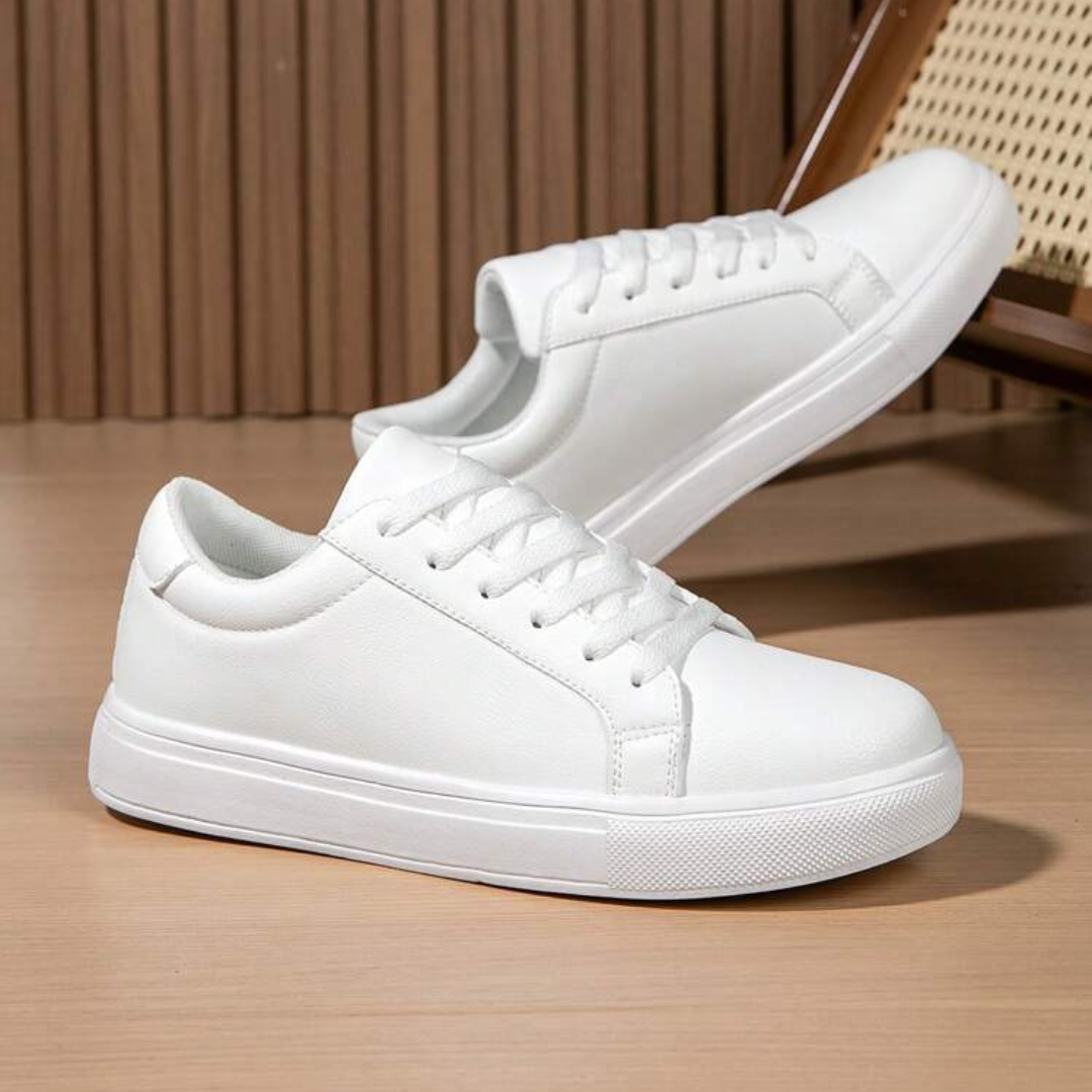 Sapatilhas Planas Brancas com Atacadores para Homem
