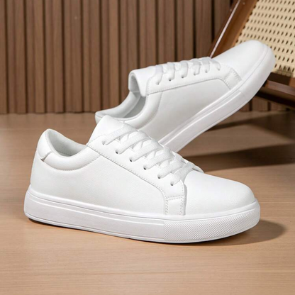 Sapatilhas Planas Brancas com Atacadores para Homem