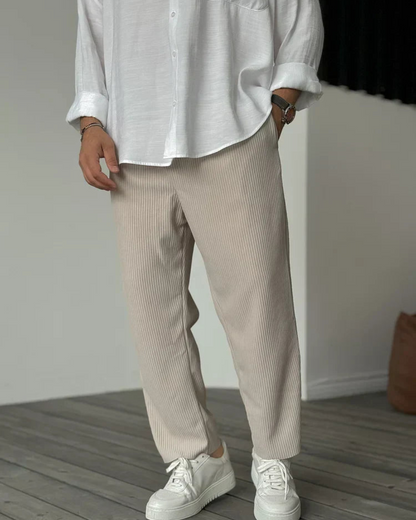 Calças Masculinas de Luxo em Tecido Suave