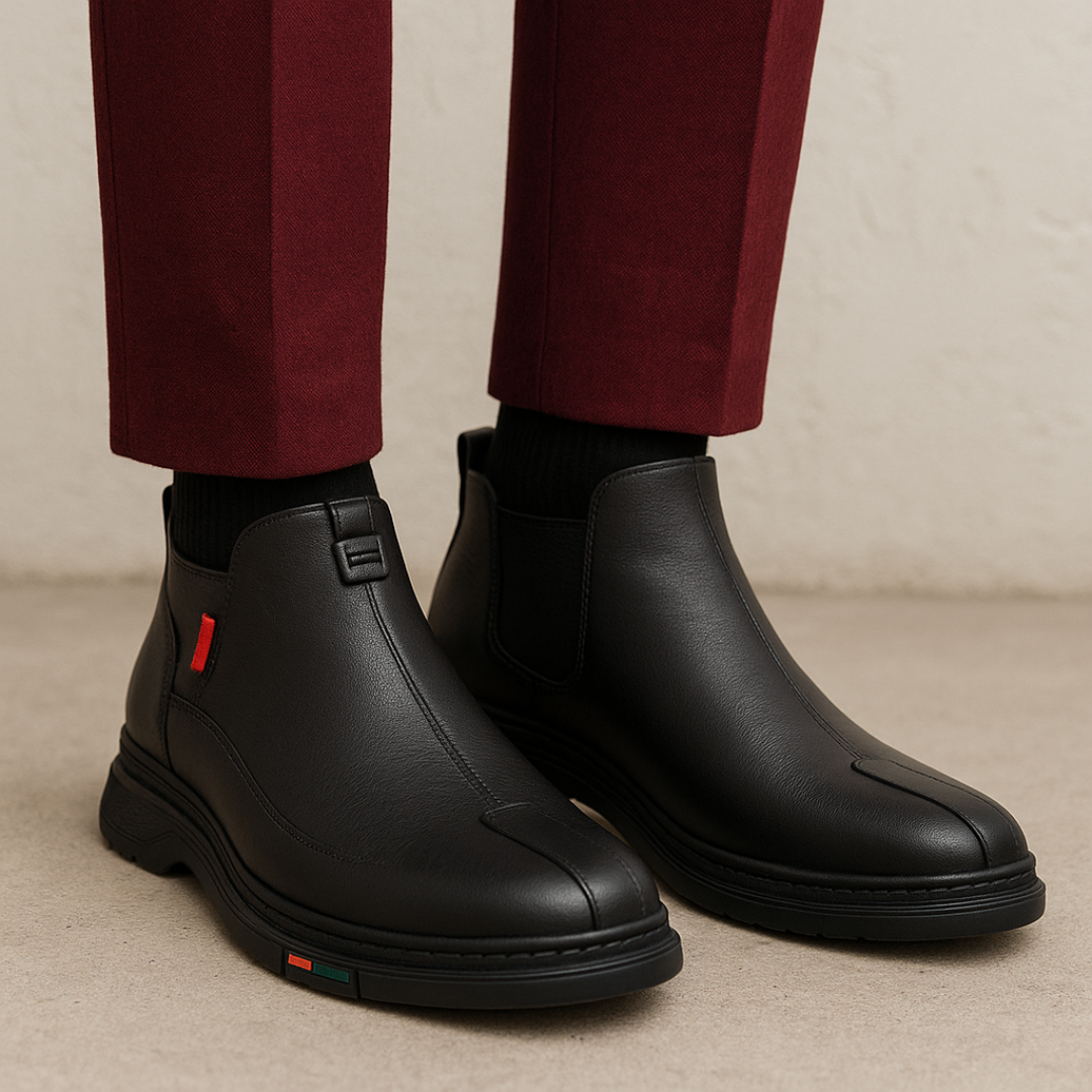 Sapatos de Couro com Estilo e Suporte Ortopédico para Homem