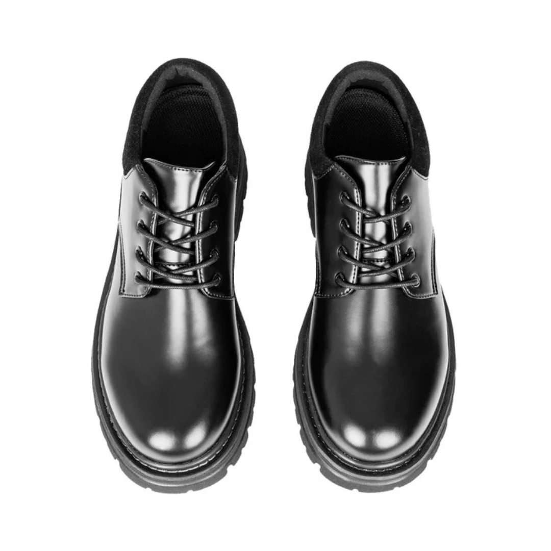 Calçado Casuais em Couro Preto Respiravel e Elegante para Homem