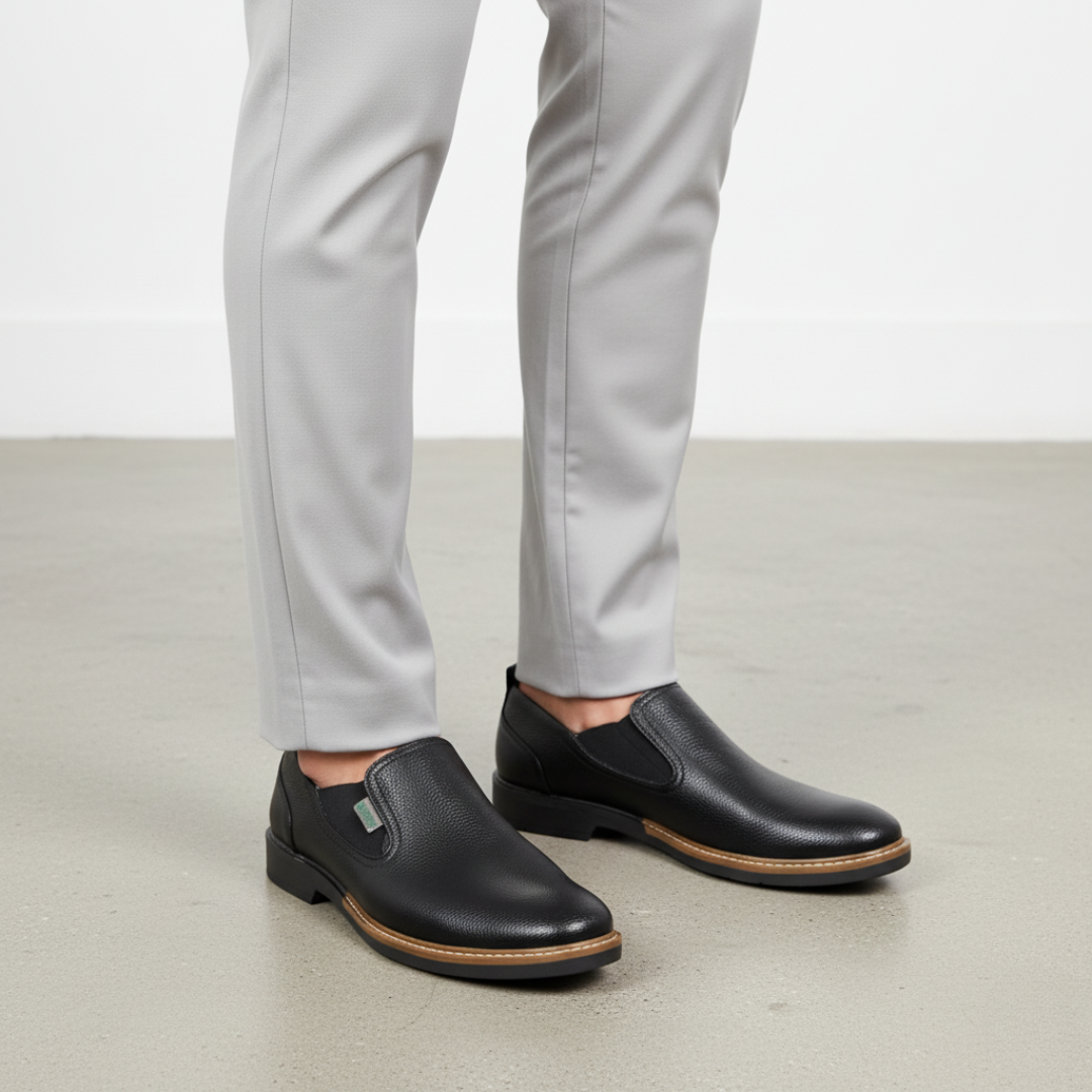 Sapatos em couro com sola ergonómica para homem