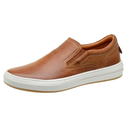 Sapatilhas Slip-On de couro com design casual para homem