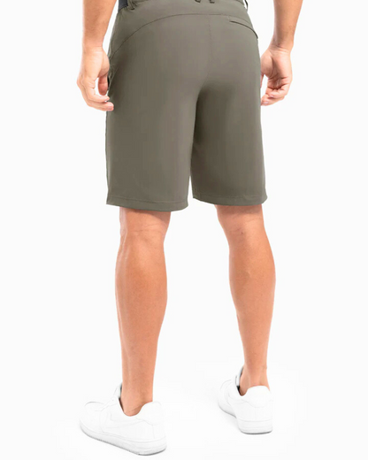 Calções em tecido respirável e elástico para homem